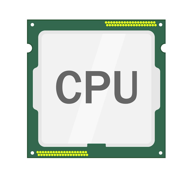 Cpu smart microchip vector in flat design