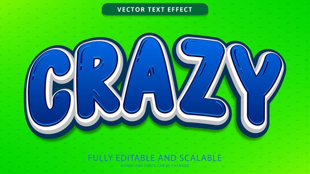 crazy text effect editable eps file