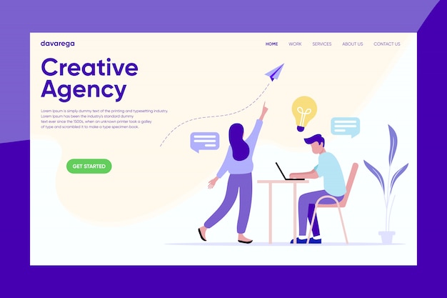 Vector creative agency landing page design