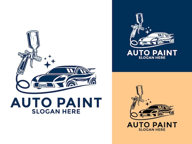 Vector creative auto paint logo vector car painting logo design vector illustration