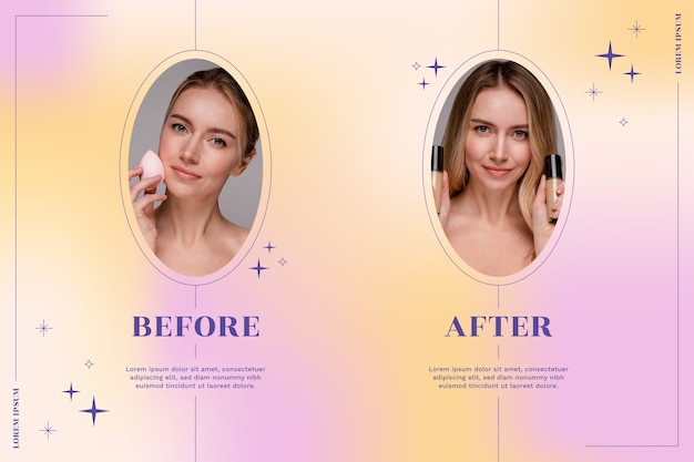 Vector creative before and after background template