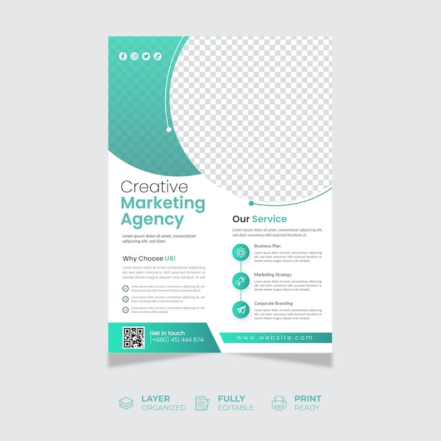 Creative business agency flyer template