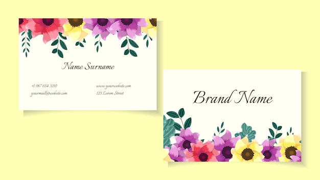 Creative Business card Template Abstract Floral Visiting Contact card.