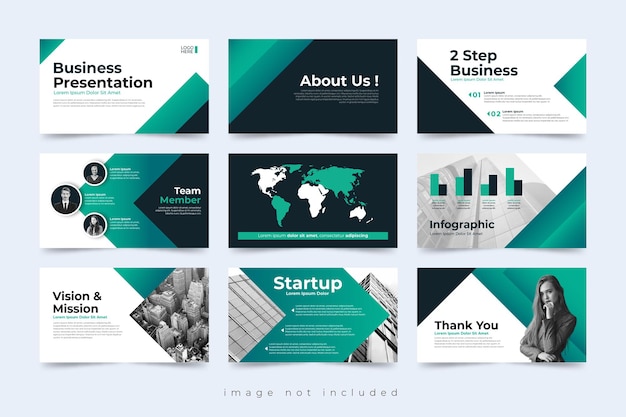 Creative Business Presentation Slide Template Design Set