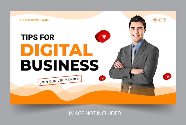 Vector creative business youtube thumbnail design template