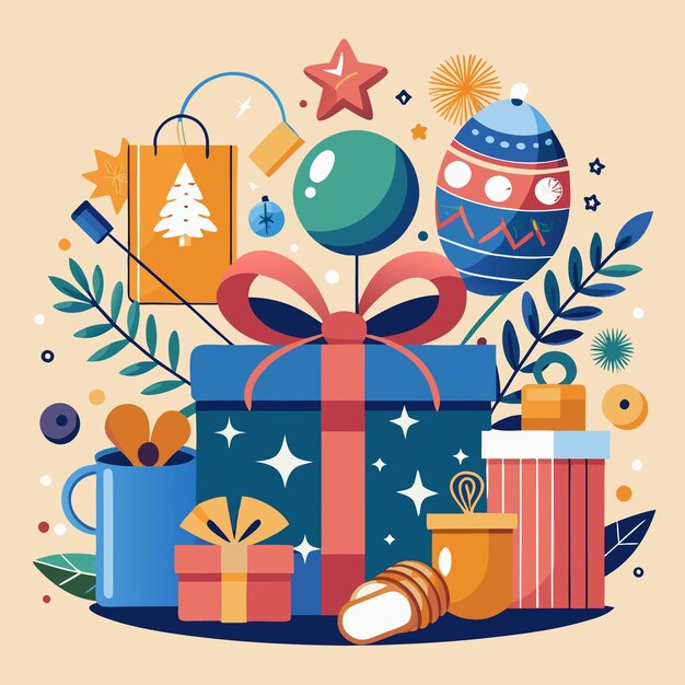 Vector creative christmas gift ideas