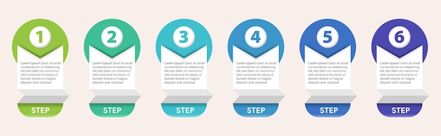 Vector creative concept infographic design template with numbers 6 steps business