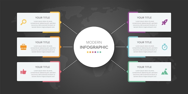 Creative concept for infographic element vector 6 options, steps, list, process. Elements of graph