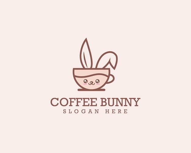 Creative Cute Coffee Bunny Logo Design