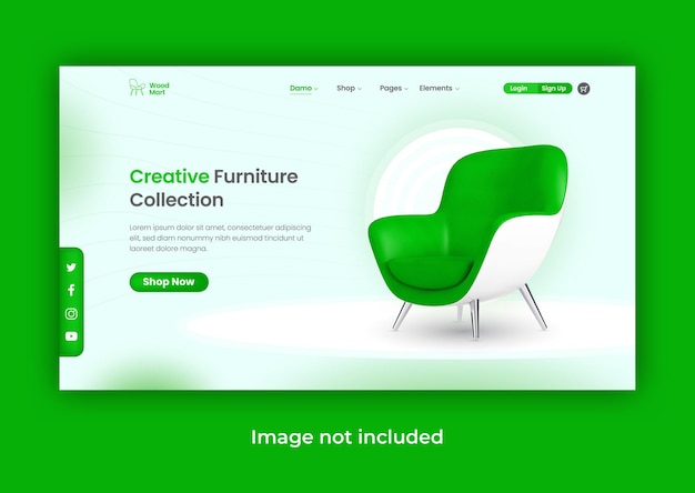 Creative Furniture landing page hero section design