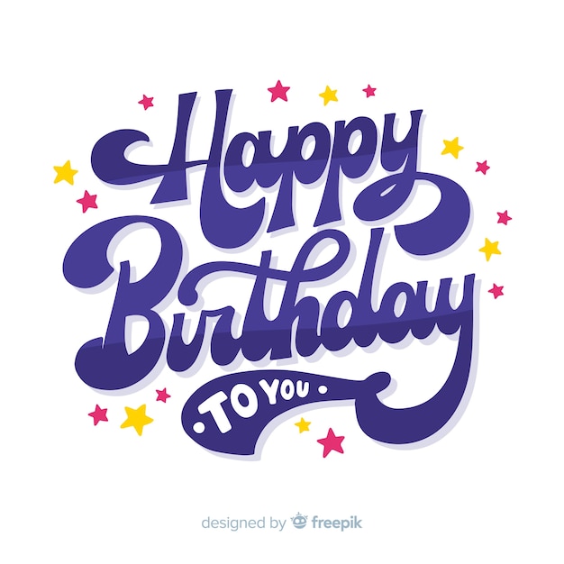 Creative happy birthday lettering background