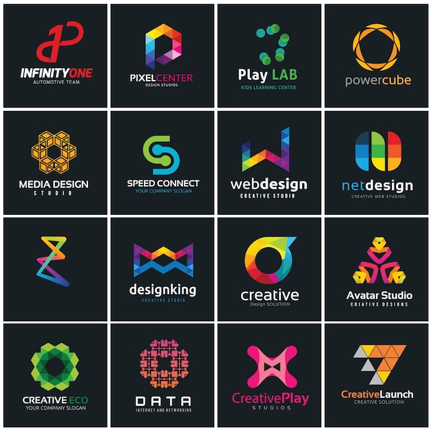 Vector creative logo collection, media and creative idea logo design template.