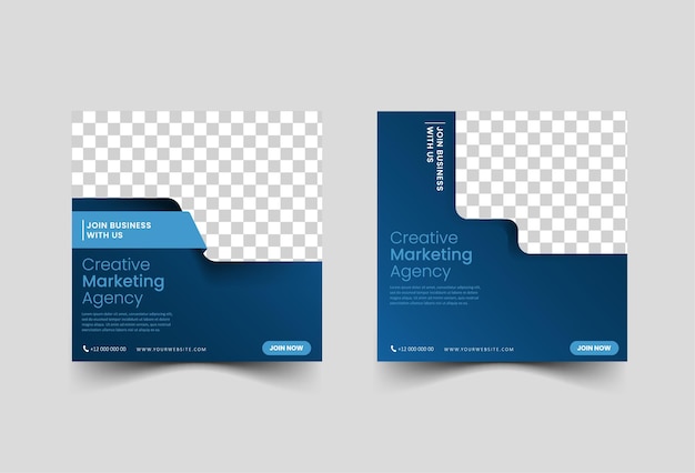 Creative marketing agency. dark gradient social media post template