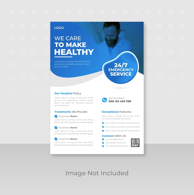 Creative Medical Healthcare Flyer Template or Brochure Cover