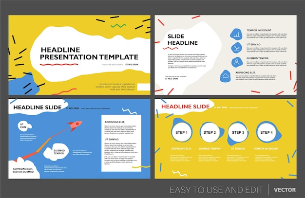 Vector creative presentation templates elements on a blue background vector infographics