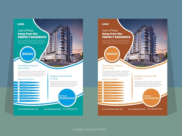 Vector creative real estate flyer design