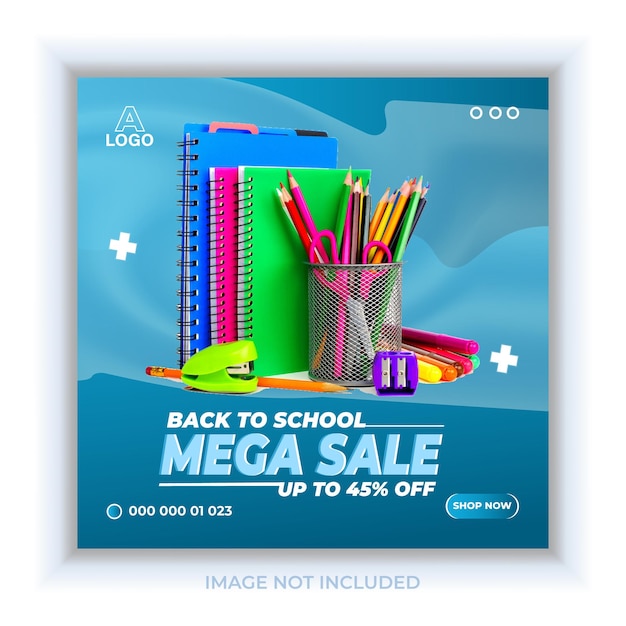 Creative School Product Ads Large School Web Banner Templates