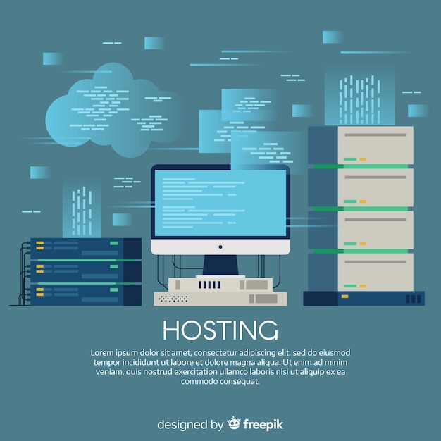 Vector creative web hosting concept