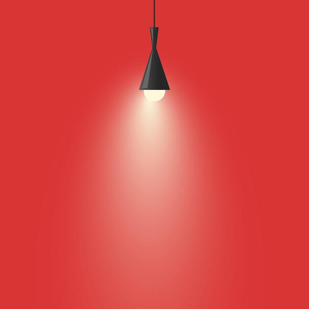 Vector crimson red background with chandlier lamp