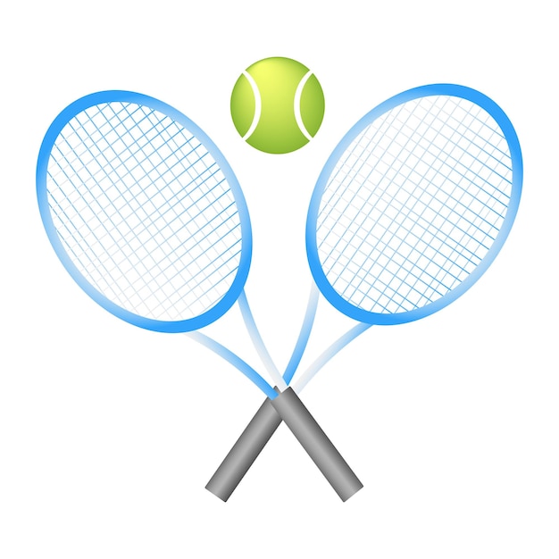 Vector crossed tennis rackets and ball vector illustration