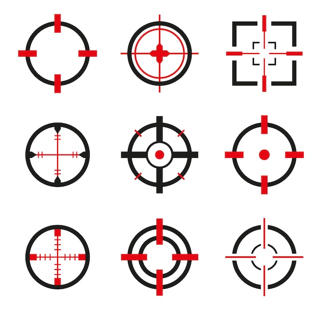 Vector crosshair icons vector set isolated