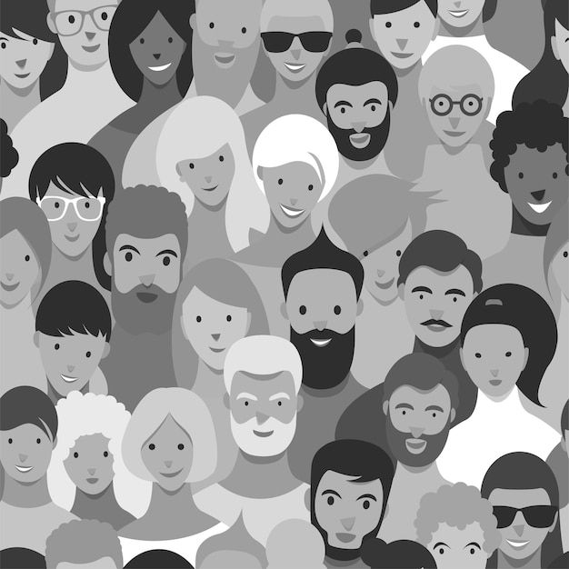 Crowd of people A big group of different people Vector