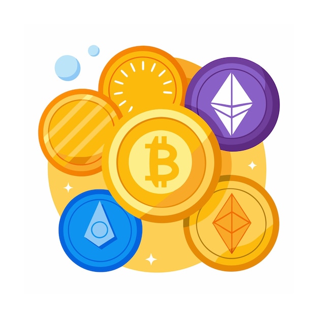 Vector cryptocurrency vector illustration