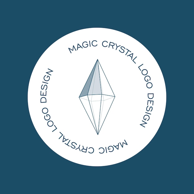 Vector crystal gem outline logo illustration magic crystal concept modern vector illustration