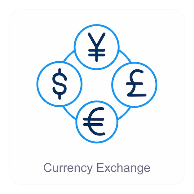 Vector currency exchange and conversion icon concept