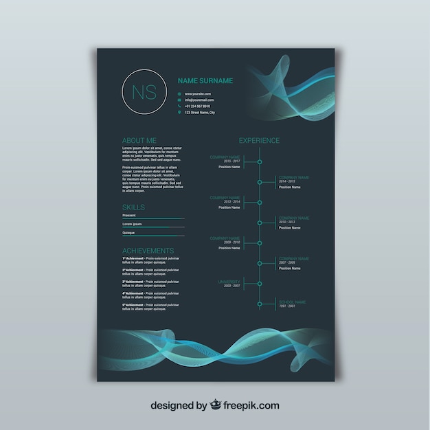 Curriculum template with flat design