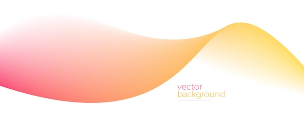 Vector curve shape flow vector abstract background in red and yellow gradient motion art