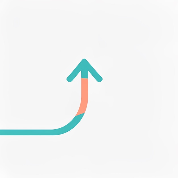 Vector a curved arrow icon pointing upwards