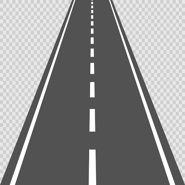 Curved road with white markings Vector illustration