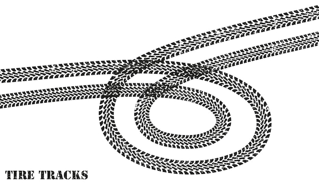 Curved tire tracks.