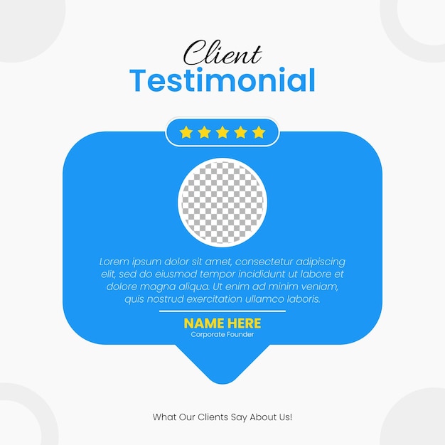 Customer feedback Client Testimonial Social Media Post Web Banner Template