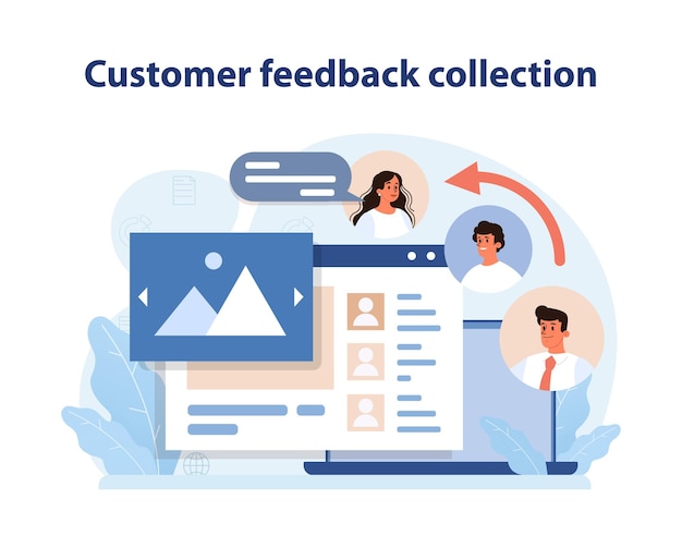 Vector customer feedback collection an illustrative representation of customer insights being integrated