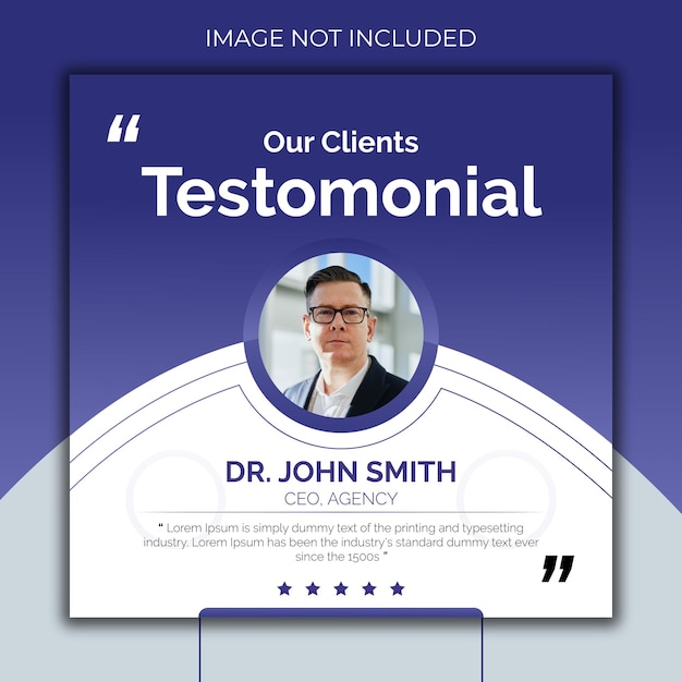 Customer feedback new testimonial forsocial media post web banner template