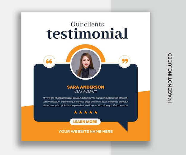 customer feedback testimonial social media post web banner template