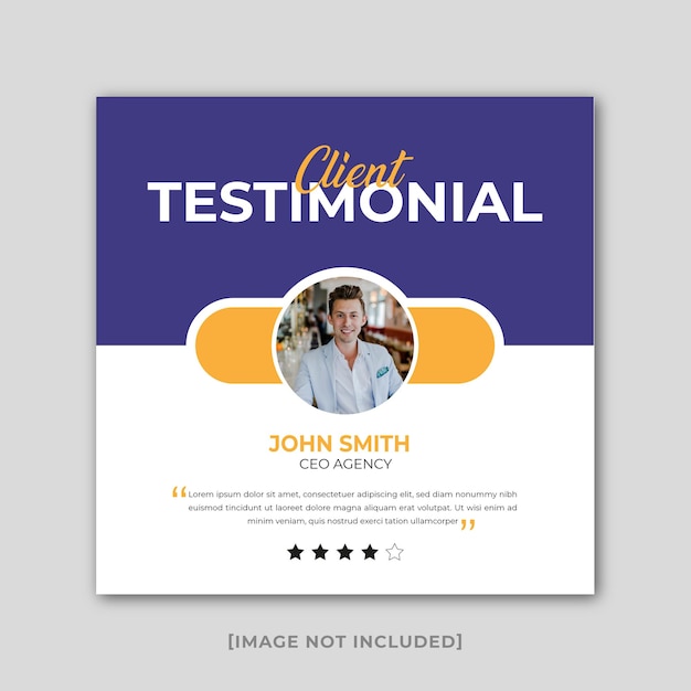 Customer feedback testimonial social media post web banner template