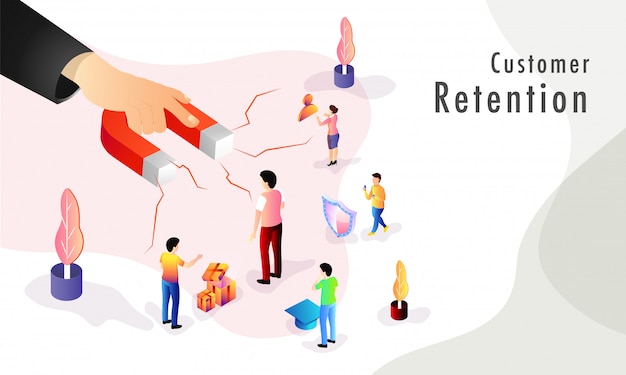 Vector customer retention concept.