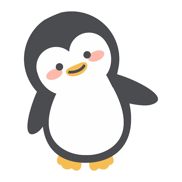 Vector cute adorable penguin cartoon doodle