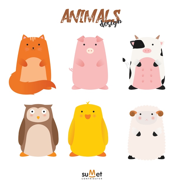 Cute animal set 