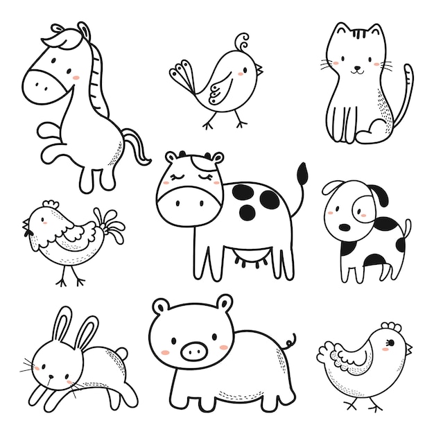 Vector cute animals 