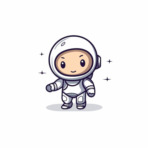 Cute astronaut with space suit Cute cartoon vector illustration