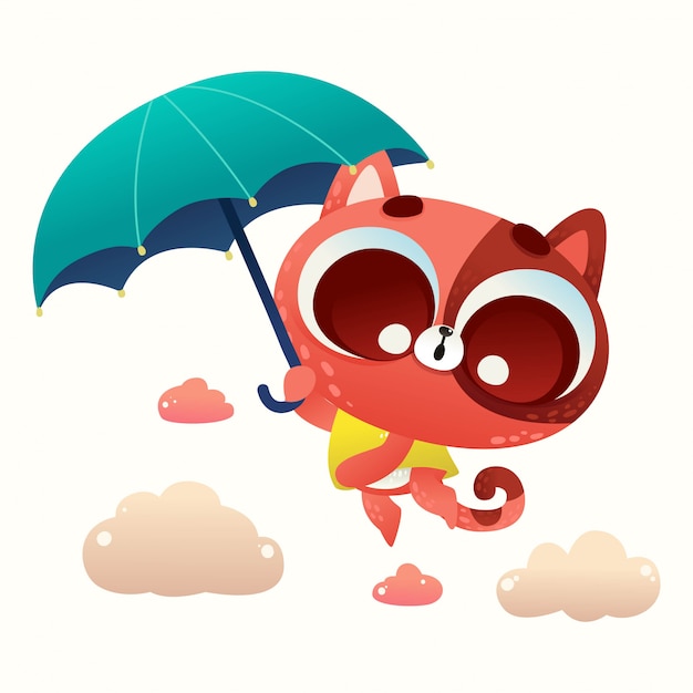 Cute baby cat illustration