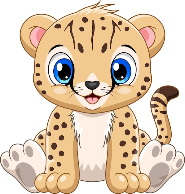 Cute baby cheetah cartoon