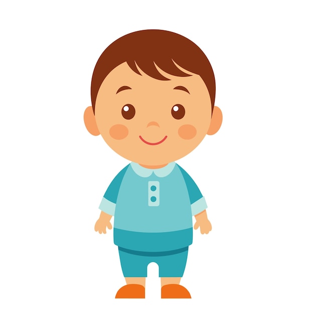 Cute baby child cartoon style on white background