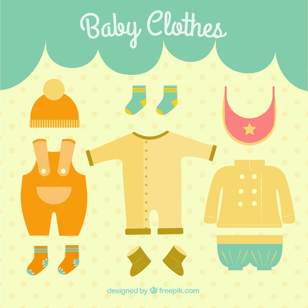 Vector cute baby clothes