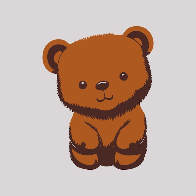 Cute Bear Sitting mascot animal vector Illustration Isolated Object