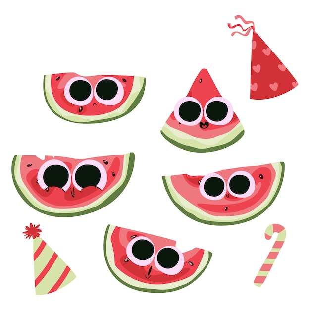 Cute  Birthday illustration Vegetable & Fruit